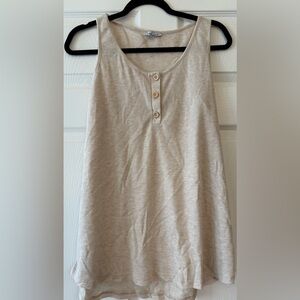 White Birch Beige Button-Front Top